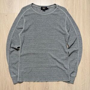 Double RL RRL Long Sleeve Knit Top Mens Medium Gray Regular Fit Western USA